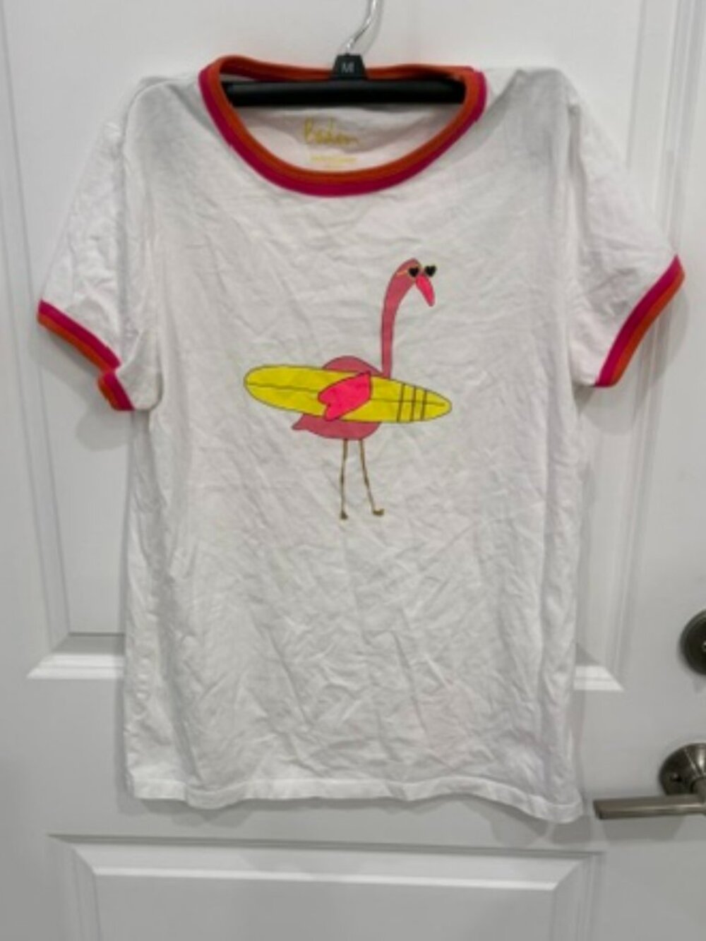 Boden Girl's Surfing Flamingo Tee Shirt